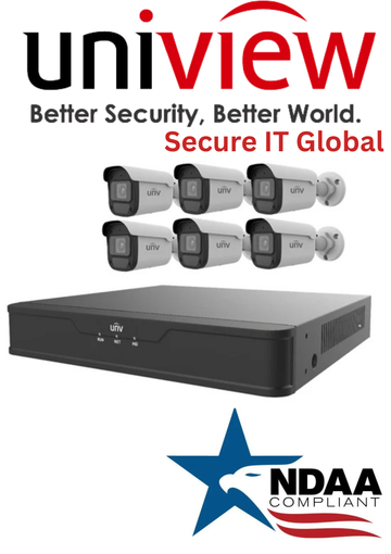 UNV IP67 PoE 6x4MP NDAA Audio Cameras+8-Ch+4K NVR Uniview Network Security kit