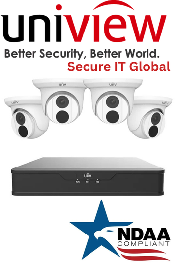 UNV 4x4MP NDAA Audio IP Camera+4-Ch 4K NVR+1TB Uniview Network Security kit