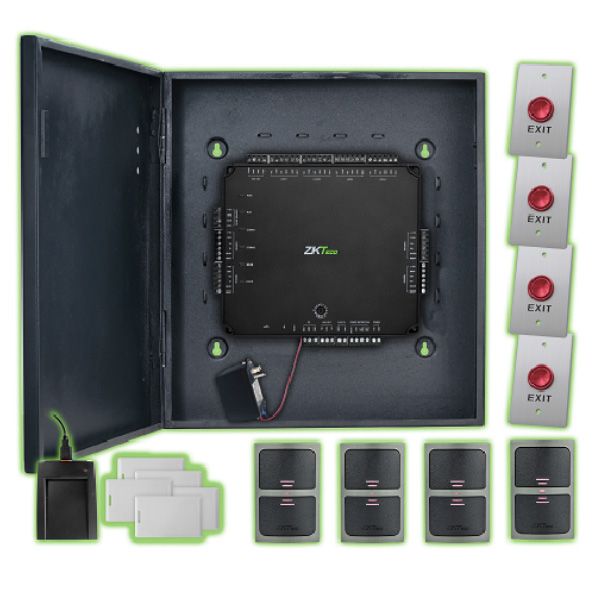 ZKTeco Atlas400-4 Complete Four Door Access Control Kit Security Accessory