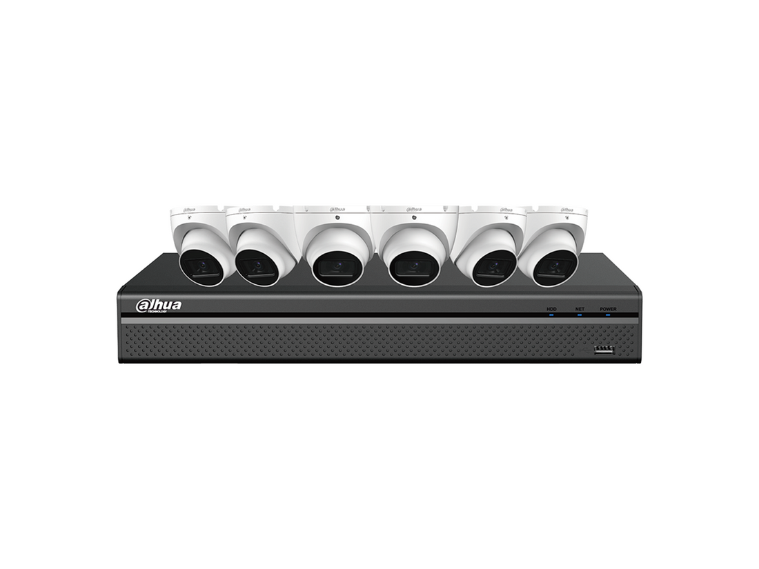 Dahua N488L64A 8-Ch 8MP (6Eyeball Cameras+NVR) Security System
