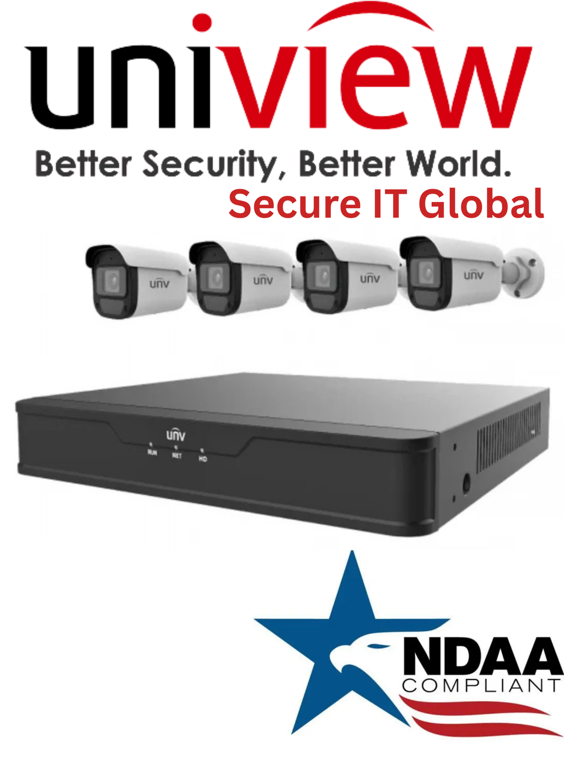 Uniview EK-S31P4B44T1 security camera bundle product photo, main view