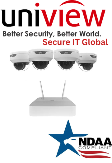 UNV 2MP 4-Ch IP67 NDAA including WiFi Kit Audio IP Uniview Security Cameras