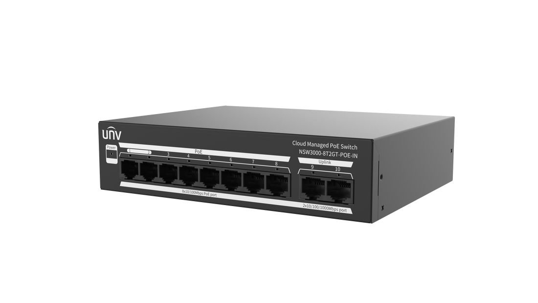 UNV NSW3000-8T2GT-POE-IN 8Port Switch with 2Gigabit UplinkPort Uniview Surveillance SecurityAccessory