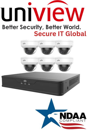 UNV IP67 PoE 6x4MP IP Camera+8-Ch 4K NVR Audio NDAA Uniview Network Security kit