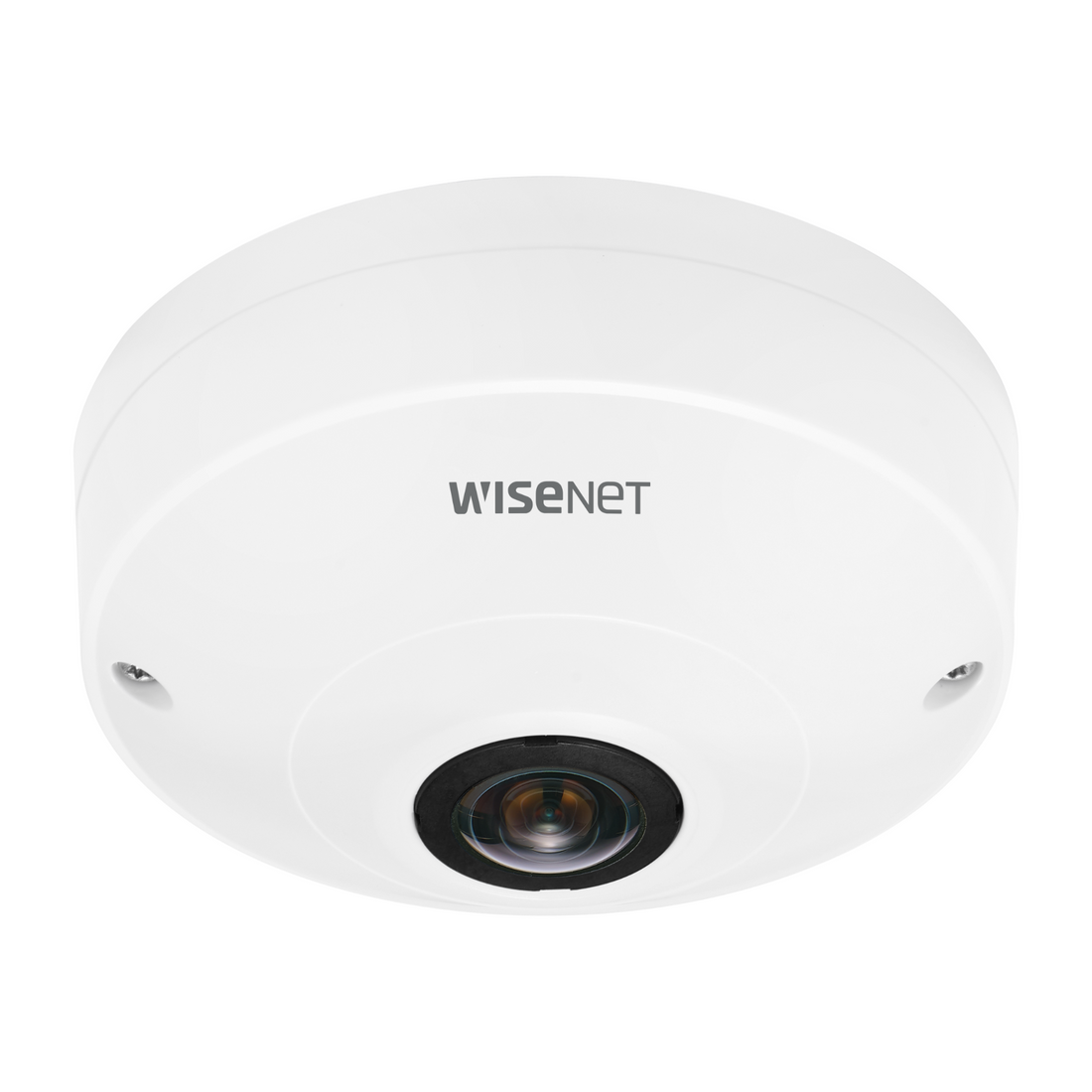 Hanwha fisheye camera QNF 9010 front view 12MP Wisenet