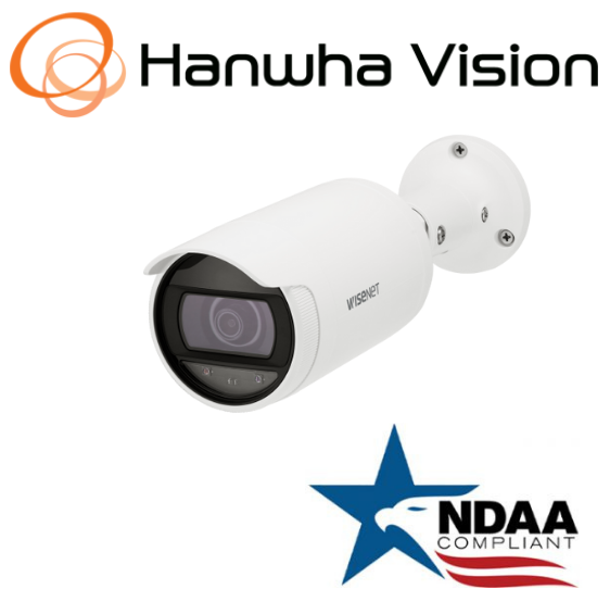 Hanwha ANO L7022R Bullet Camera Front View with 4MP Resolution