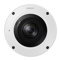 Hanwha fisheye camera AI analytics interface showing person and vehicle detection