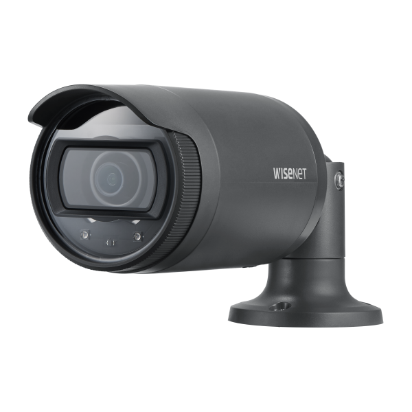 Hanwha PoE cameras outdoor wall installation example