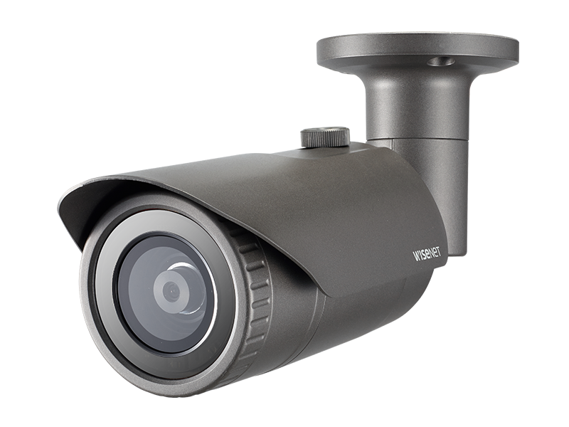 Hanwha PoE security camera wall mounted installation