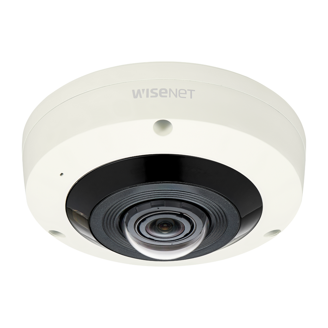 Hanwha XNF 8010RV fisheye IP camera front view outdoor security