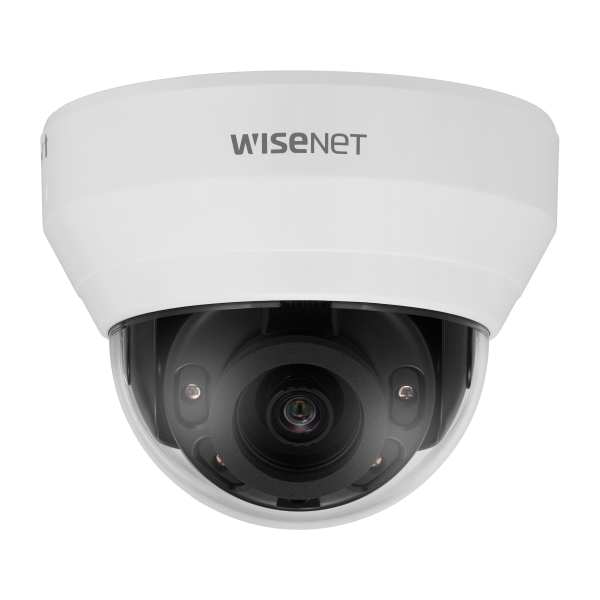 Wisenet dome camera LND 6022R side view showing 2MP lens
