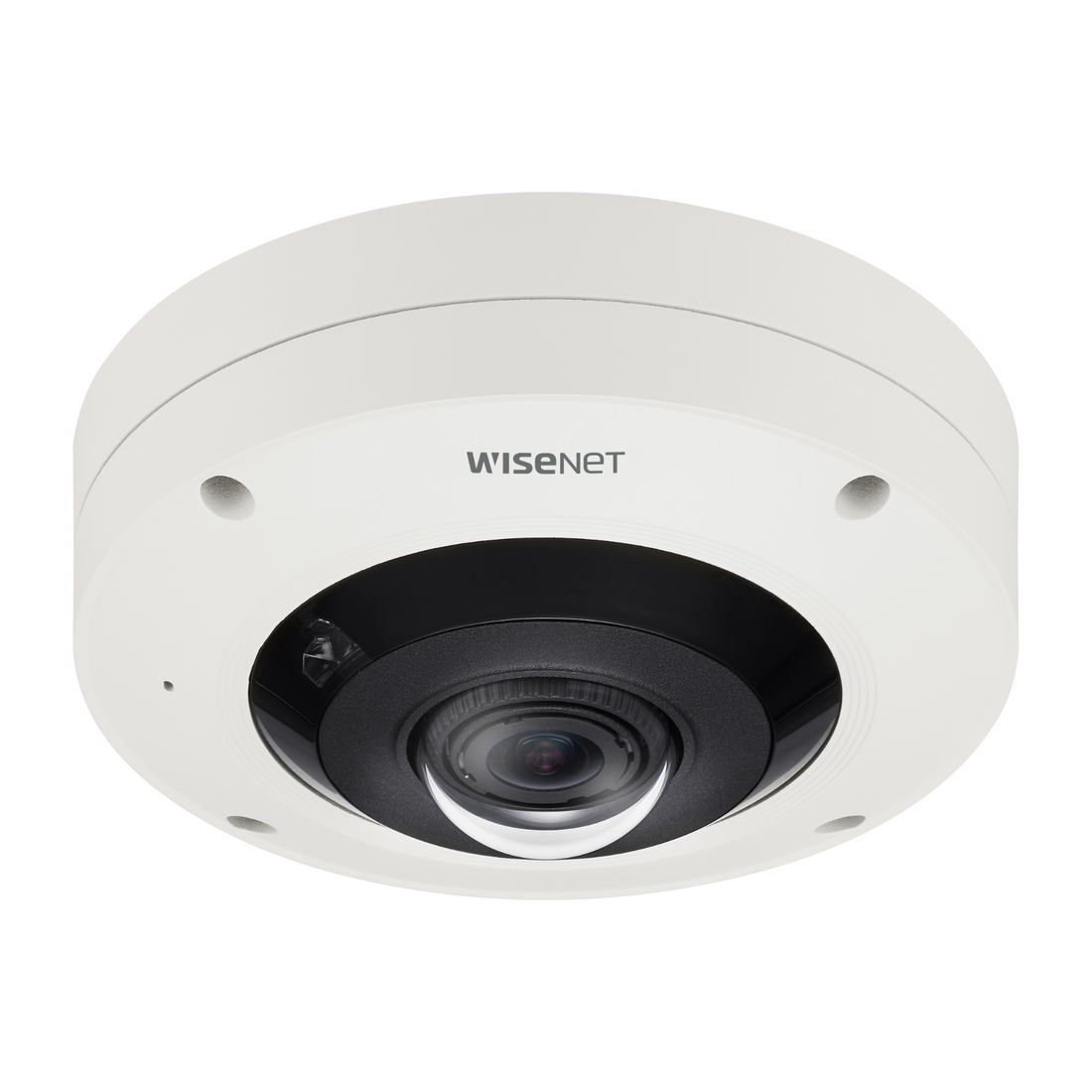 Hanwha XNF 9010RV fisheye camera front view with 360 degree panoramic lens