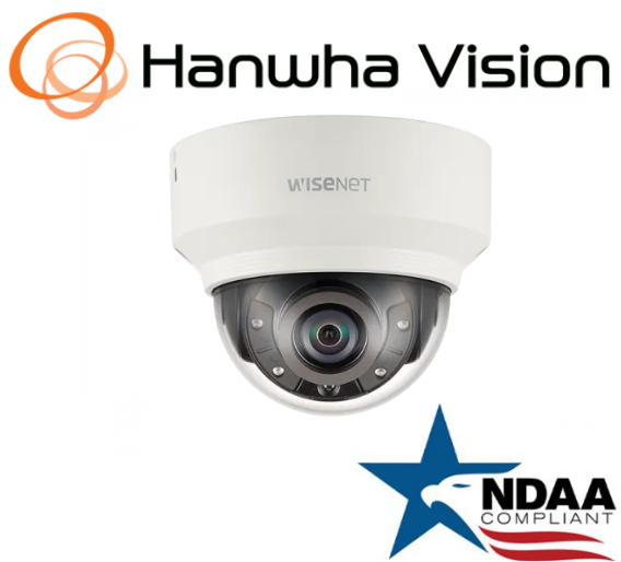 Hanwha XNV 8020R 5MP dome camera front view for indoor and outdoor use