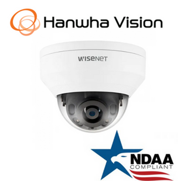 Hanwha Techwin QND-6012R 2MP PoE Indoor IP Dome Security Camera 2.8mm Fixed Lens