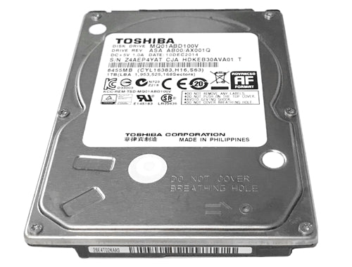 TOSHIBA MQ01ABD100V 1TB 5400RPM 8MB Cache 2.5" SATA 3.0Gb/s Internal HDD