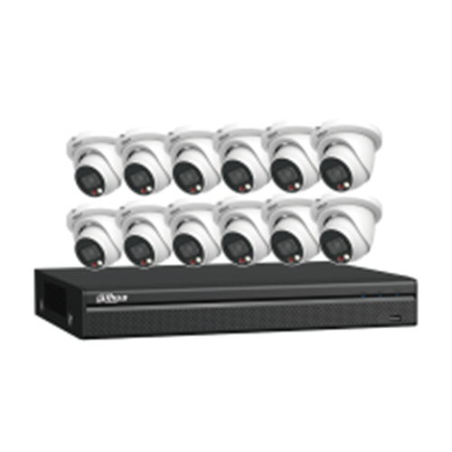 Dahua N464E124C 16-Ch 4MP (12Eyeball Cameras+NVR) Security System