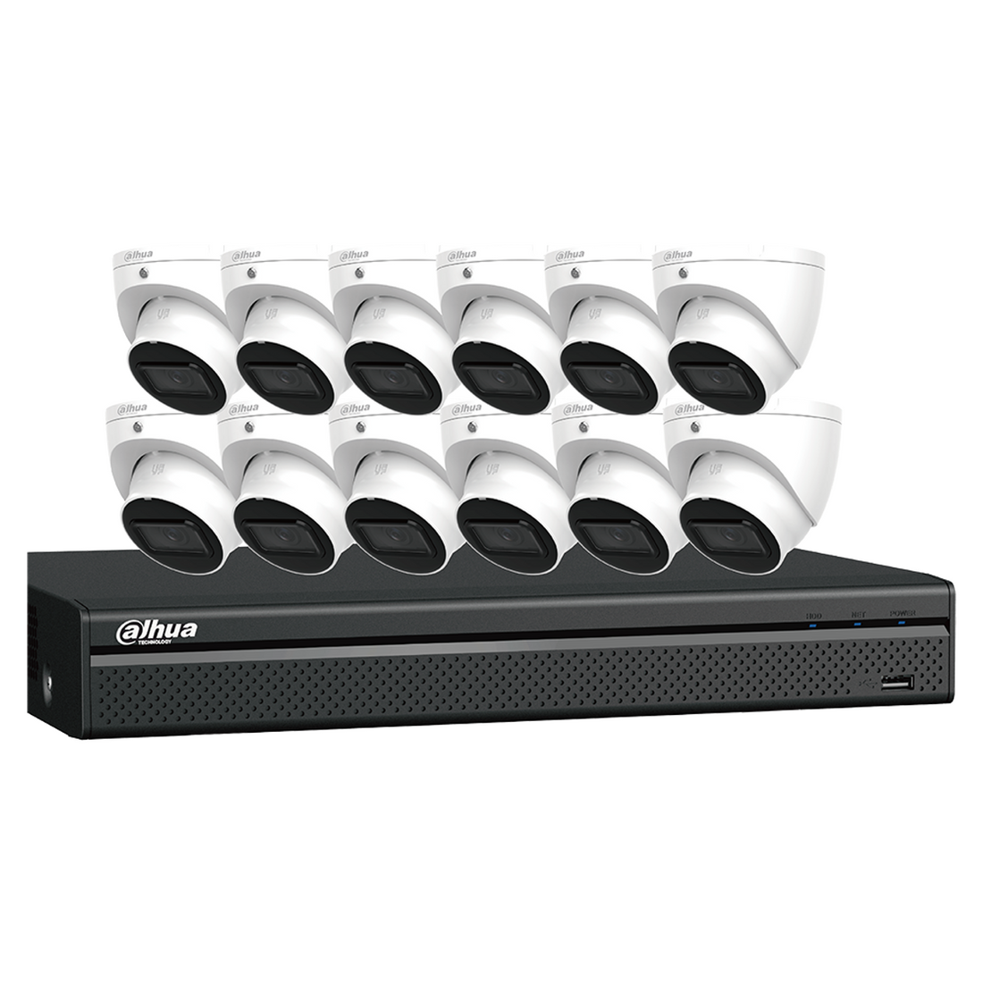 Dahua 4MP IP67 IP E-VU Eyeball 12 Cameras+16-Ch NVR Security System 2.8 mm lens