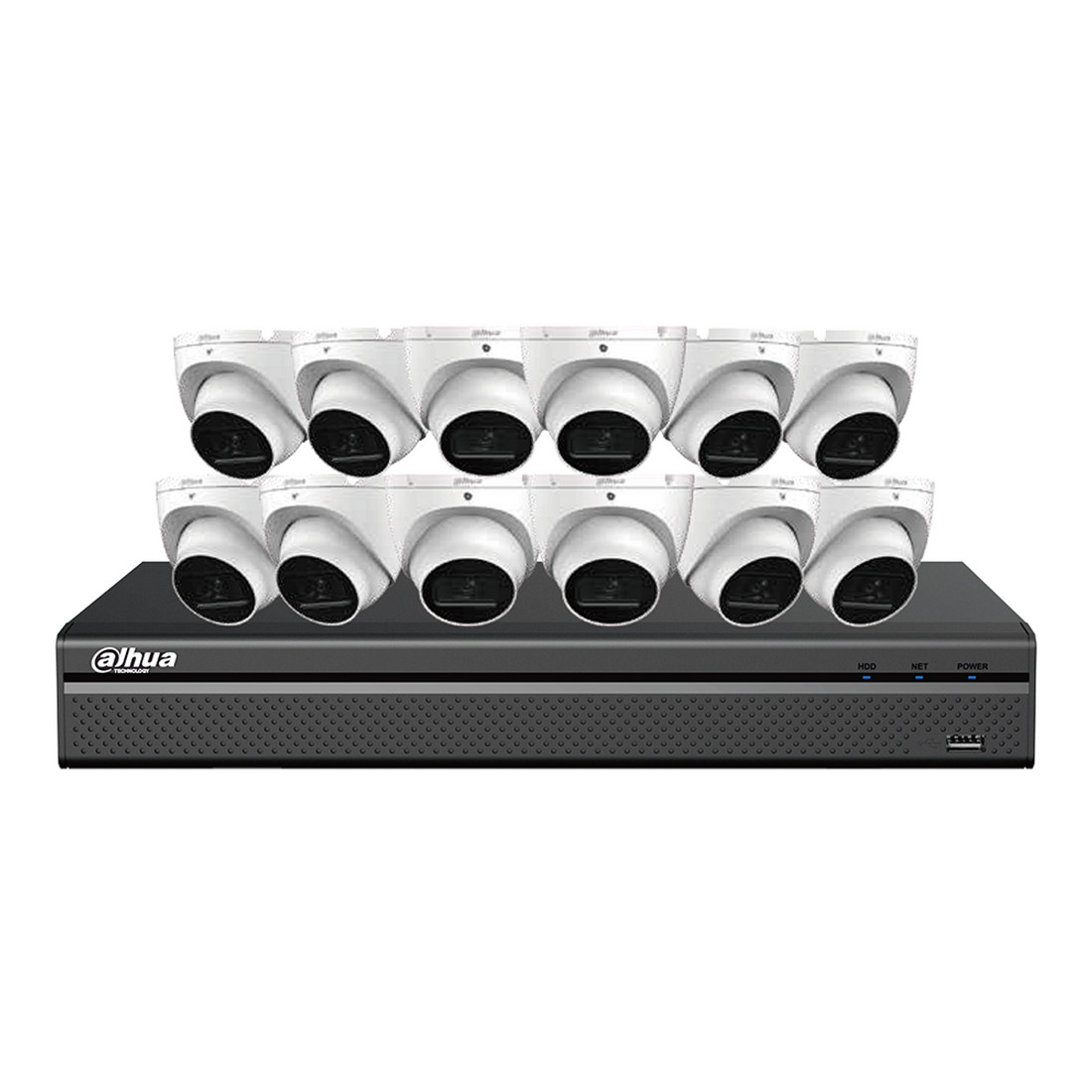 Dahua 4K IP67 PoE Audio IP E-VU 12 Cameras+16-Ch NVR Security System 2.8 mm lens