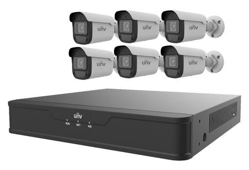 UNV IP67 PoE 6x4MP NDAA Audio Cameras+8-Ch+4K NVR Uniview Network Security kit