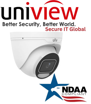 Uniview OwlView NDAA 4MP Turret IP Security Camera 2.8mm Lens, PoE, IP67/IK10, Built‑In Mic & IR – From Secure IT Global