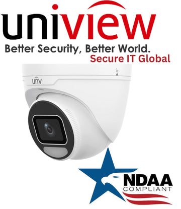Uniview OwlView NDAA 8MP Turret IP Security Camera 2.8mm Lens, PoE, IP67/IK10, Built‑In Mic & IR – From Secure IT Global