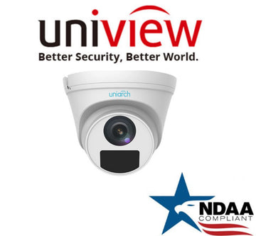 Uniview Uniarch NDAA 4MP IP Turret Camera with Mic – Night Vision, PoE, Outdoor IP67 Rated – Secure IT Global