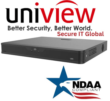 Uniview NDAA  16‑Channel PoE AI NVR – 4K HDMI, Smart Video Analytics (HDD Not Included) – From Secure IT Global