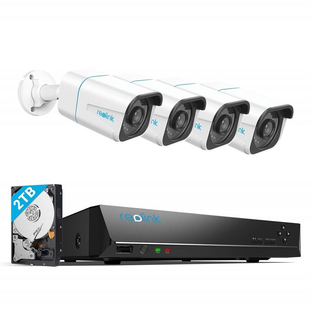 Reolink 8CH NVR 4K 8MP IP PoE 2TB HDD Human/Car Detection Security Camera System - Secure IT Global