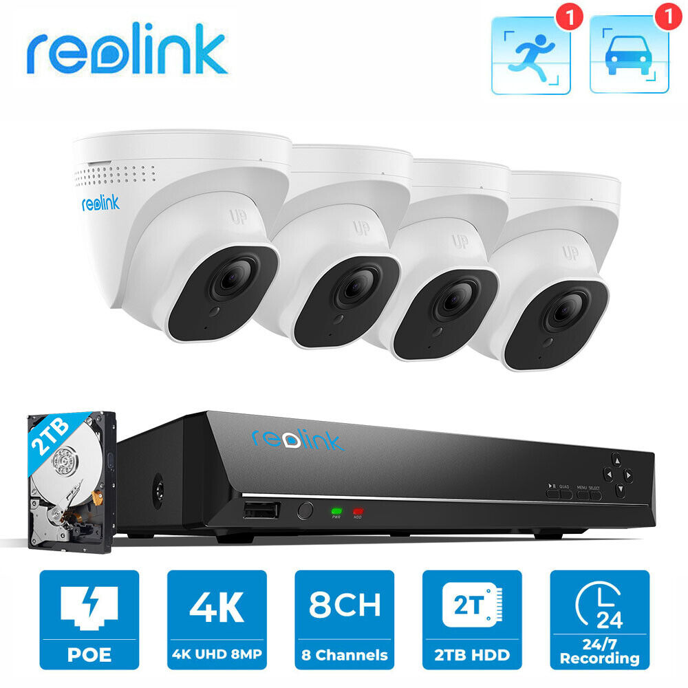 Reolink 8CH NVR 4K 2TB HDD PoE Person/Vehicle Detection Home Security System - Secure IT Global