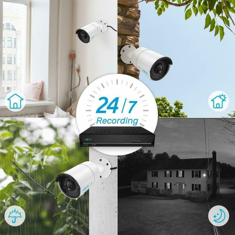 Reolink 4MP HD 16CH NVR 4TB HDD 8 Cameras PoE Security IP Camera System - Secure IT Global