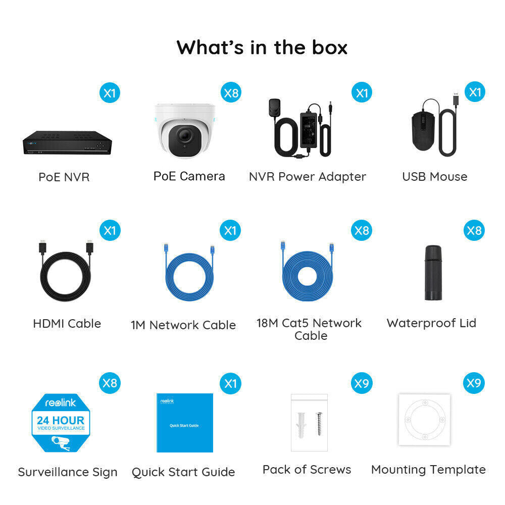 Reolink 16CH NVR 4K UHD PoE Audio Recording 4TB HDD Smart Security Camera System - Secure IT Global