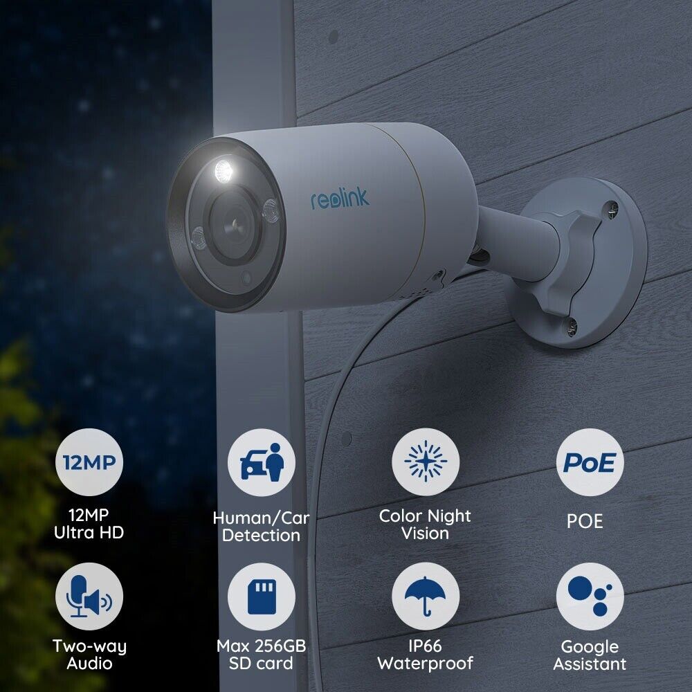 Reolink 12MP HD PoE Person/Vehicle Detect 2-Way Audio Spotlight Security Camera - Secure IT Global